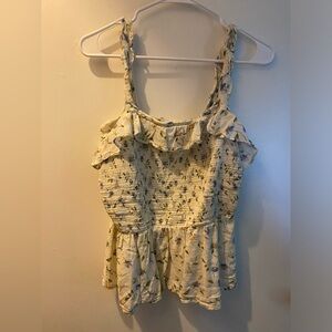 Floral smocked tank top women’s medium